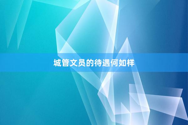 城管文员的待遇何如样
